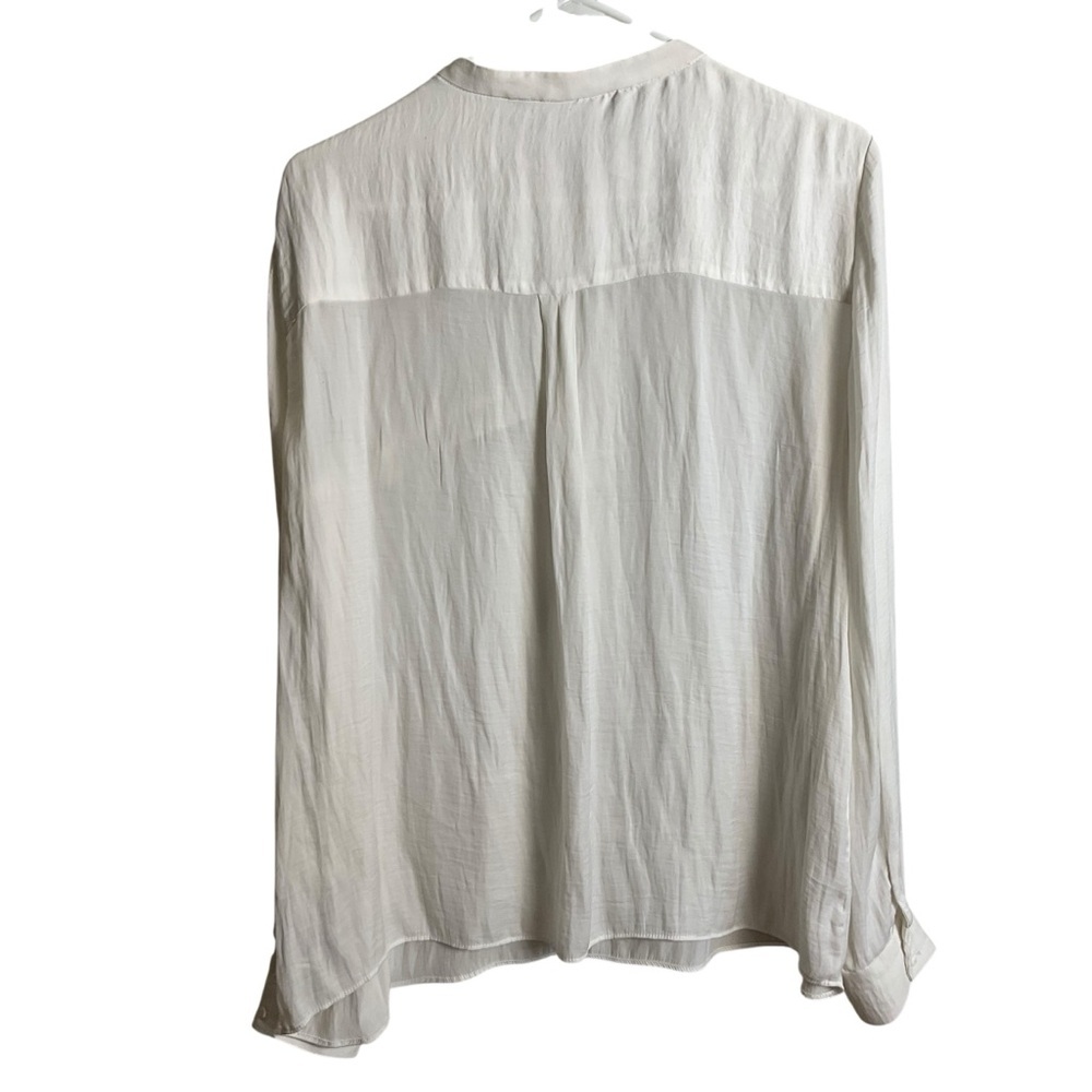 Zara Off-White Blouse with Stand Collar - Picture 4 of 7